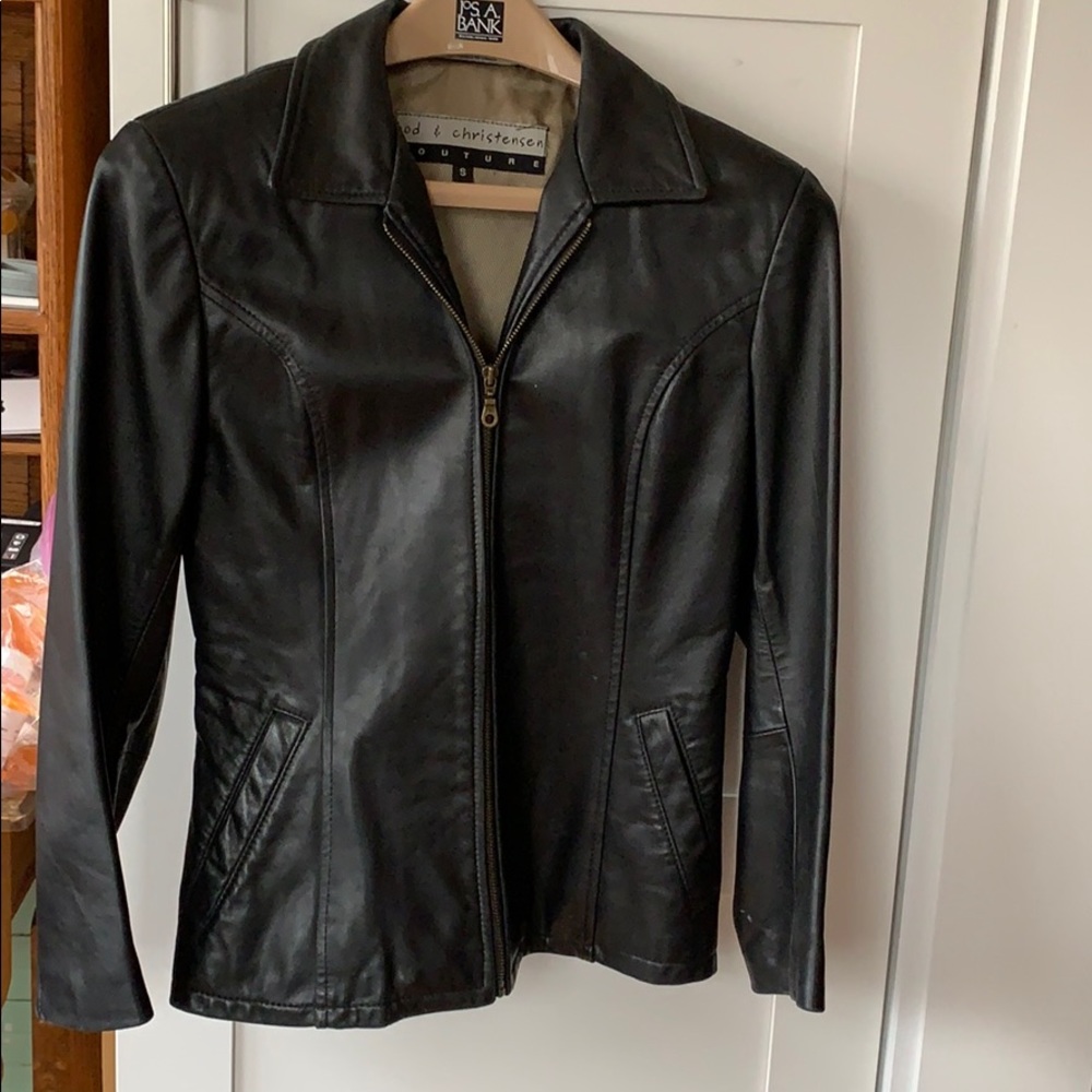 Black leather jacket